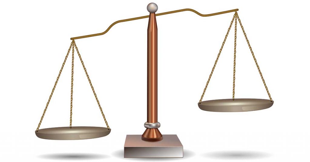 En obalanserad våg, med den vänstra vågen lägre än den högra